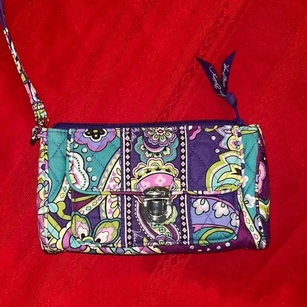 Vera Bradley Wristlet Purple and Green Print